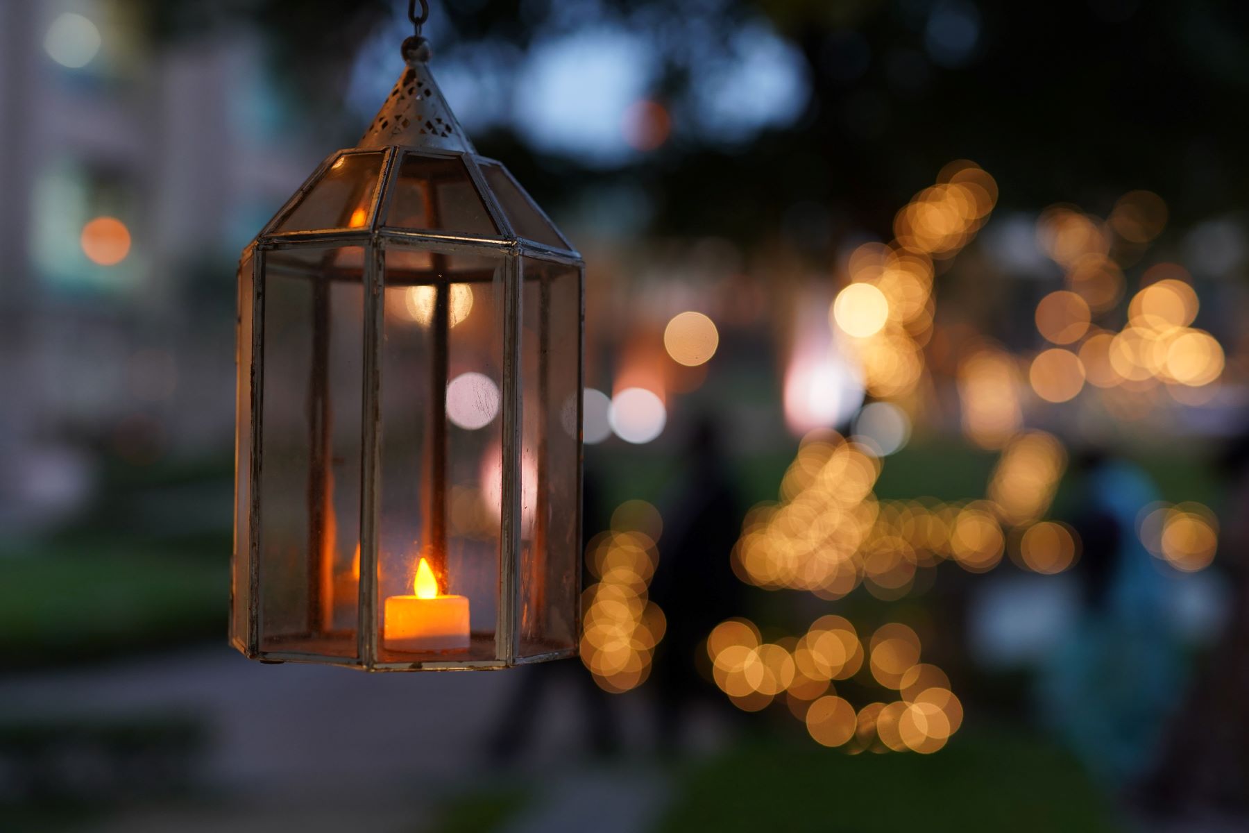 Backyard wedding lantern
