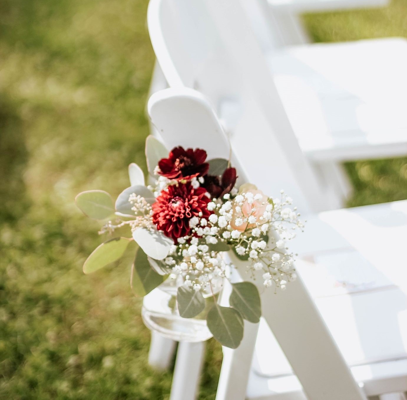 White DIY wedding folding chair