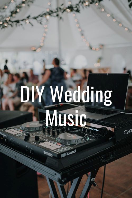 DIY wedding music speakers and setup.