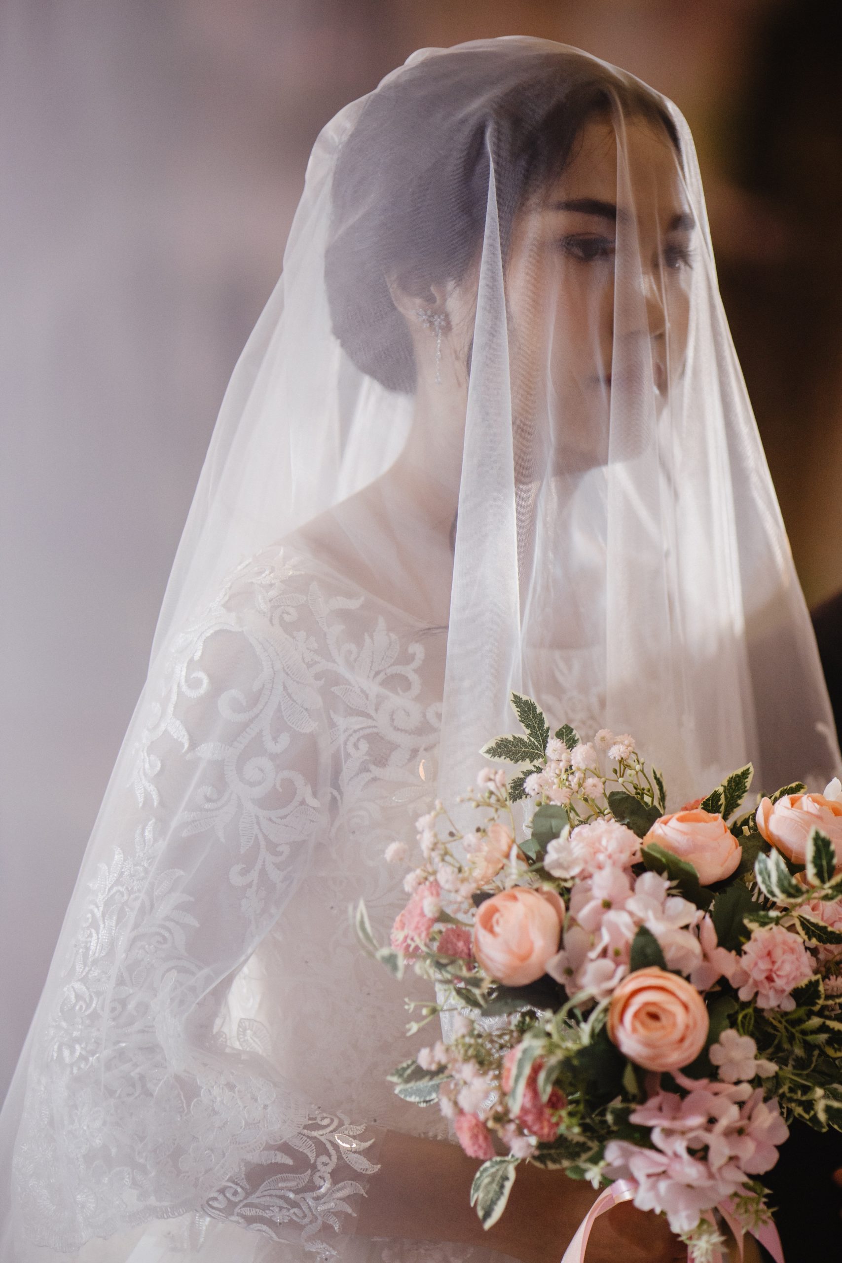 DIY wedding veil with two tiers