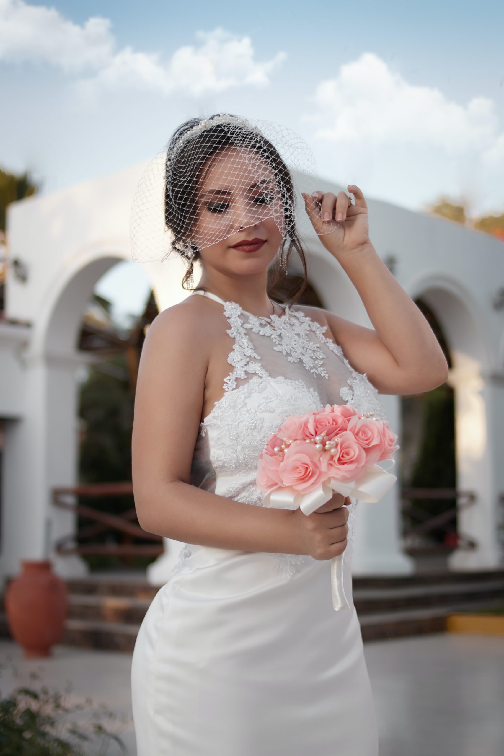 DIY wedding veil blusher
